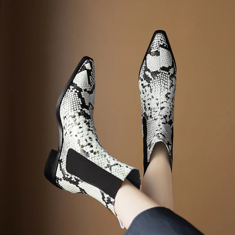 Aspen Snakeskin Leather Boots