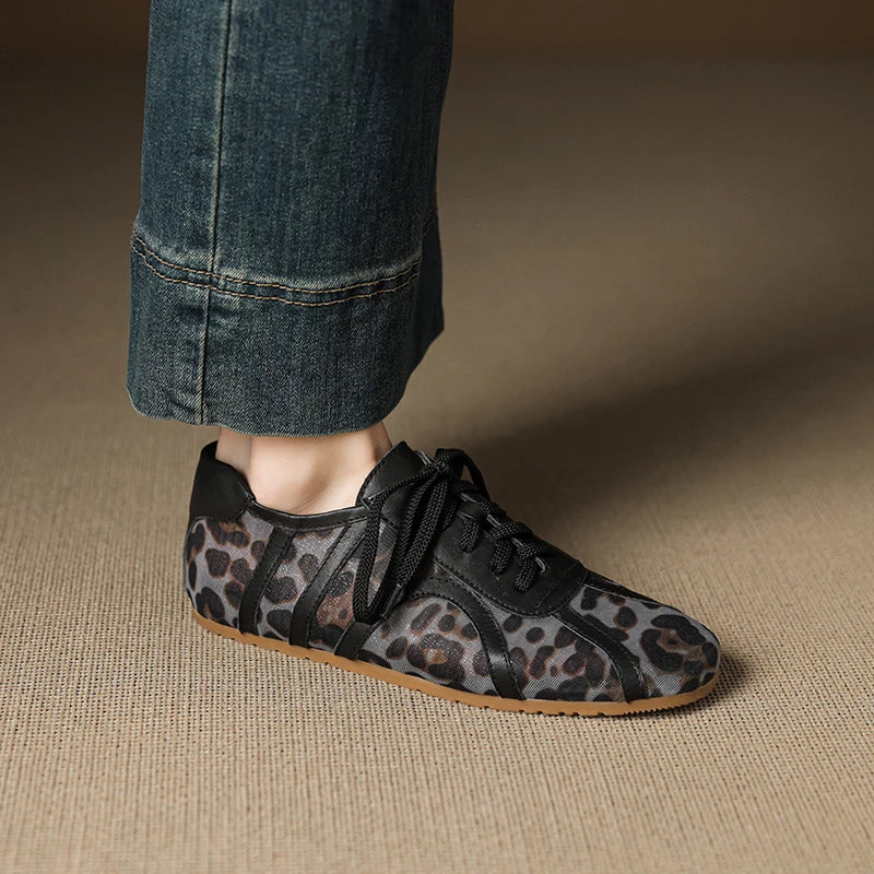 Leopard Mesh Sneakers