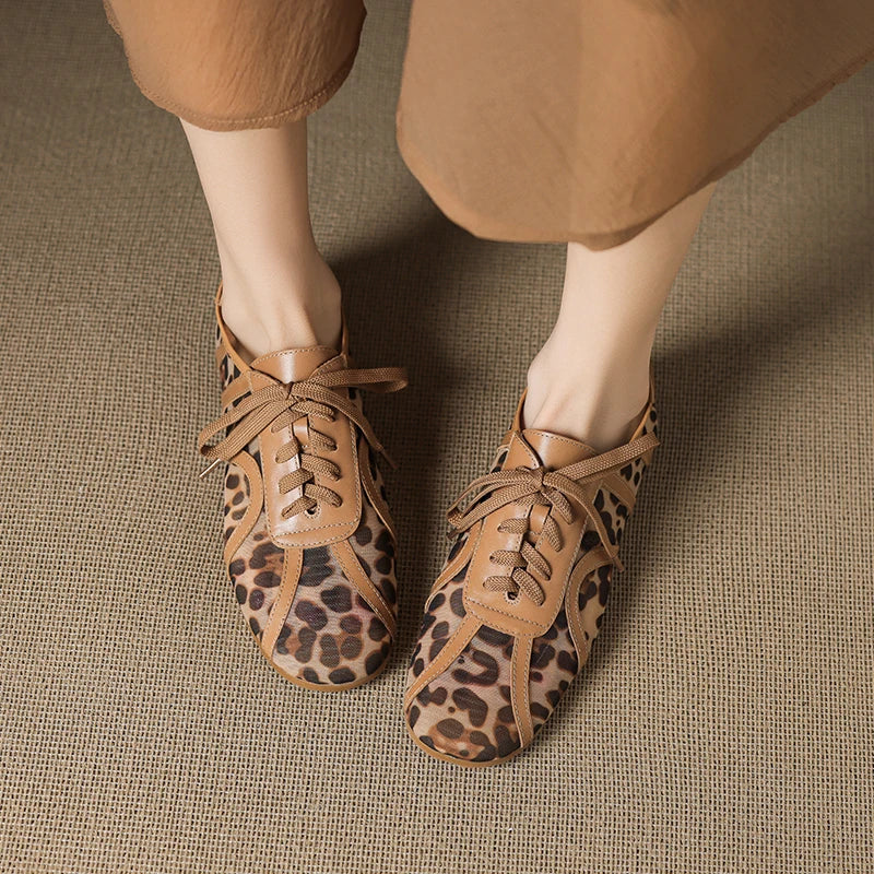 Leopard Mesh Sneakers