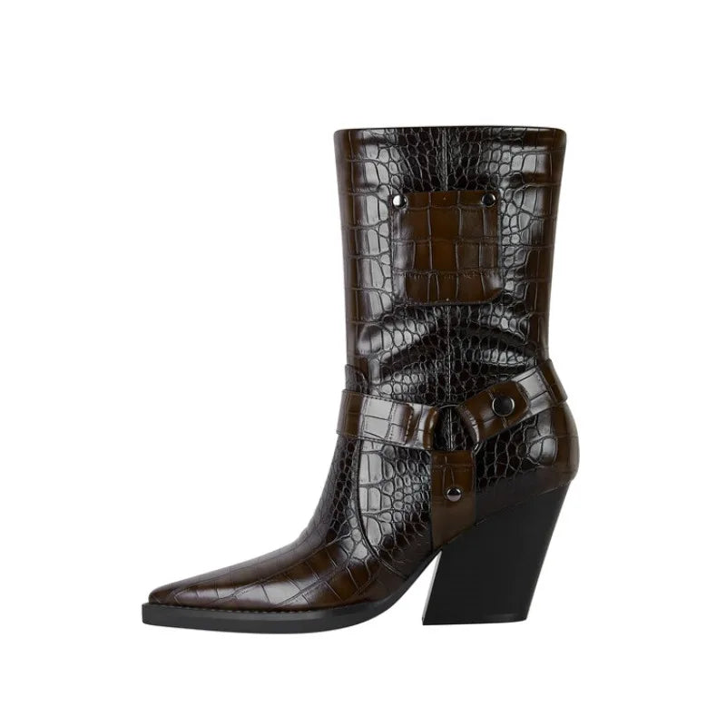Westline Buckle Ankle Boots