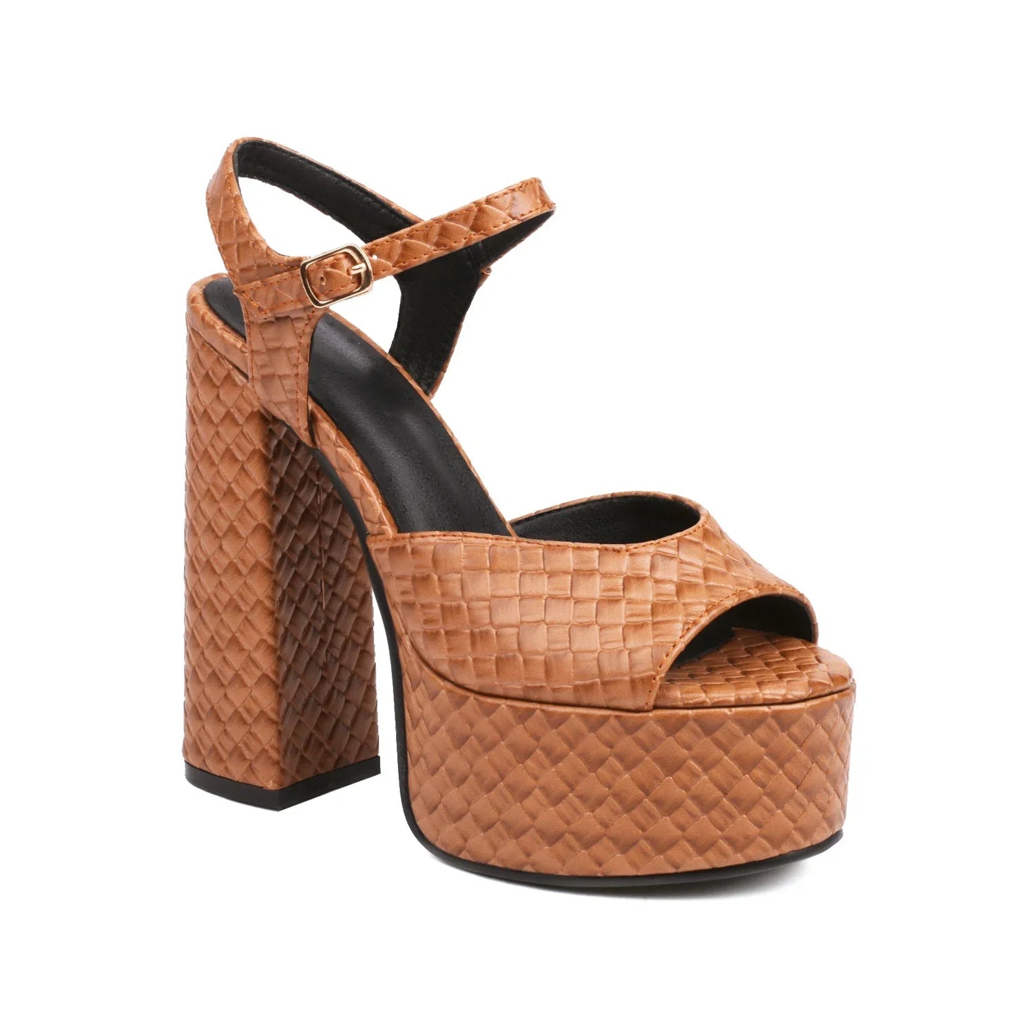 Aria Buckle Leather Heels