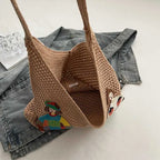 Fanciulla Embroidered Crochet Hobo Bag