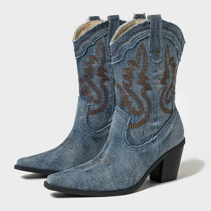 Denim Ankle Boots