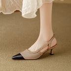 Genuine Leather Kitten Heels