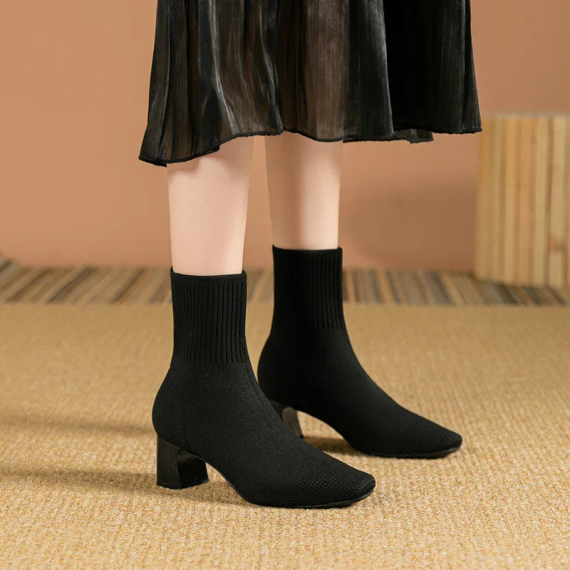 Soft Knitted Ankle Boots