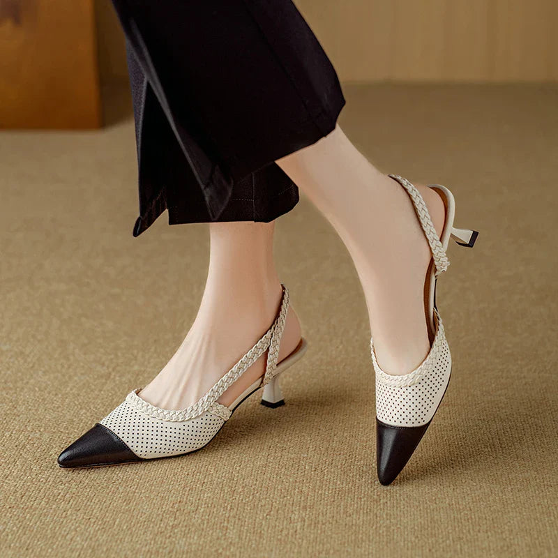 Genuine Leather Kitten Heels