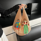 Fanciulla Embroidered Crochet Hobo Bag