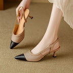 Genuine Leather Kitten Heels