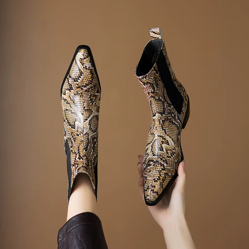 Aspen Snakeskin Leather Boots