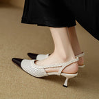 Genuine Leather Kitten Heels