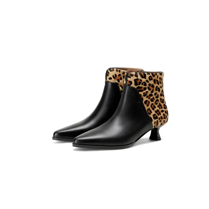Leopard Whisper Leather Boots