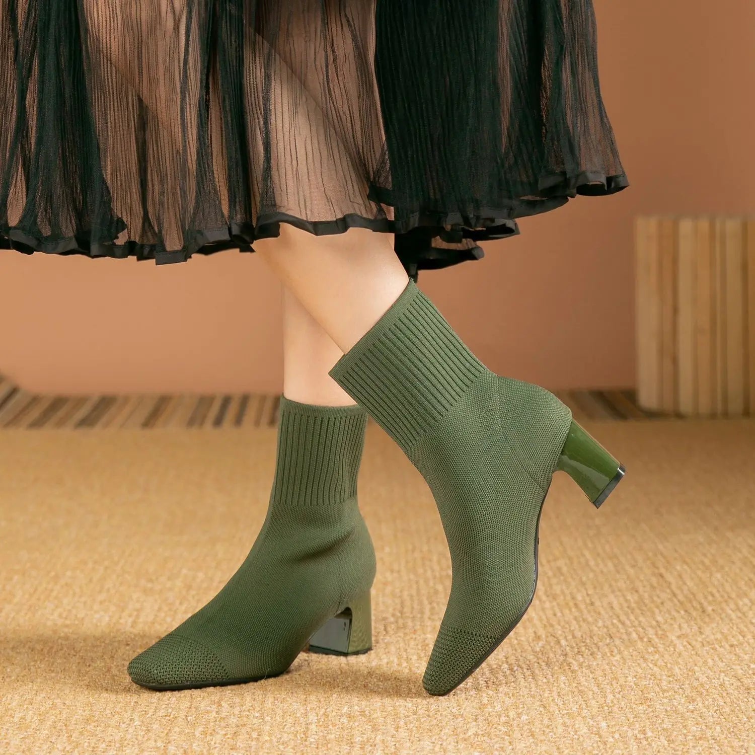Soft Knitted Ankle Boots