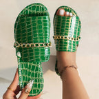 Sophia Croc Skin Sandals