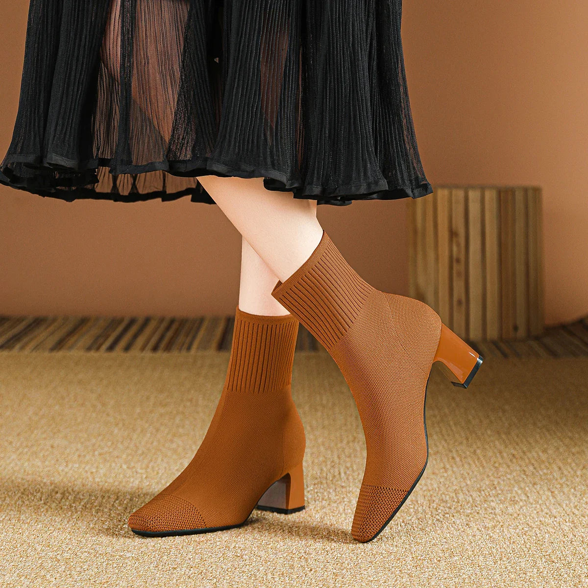 Soft Knitted Ankle Boots