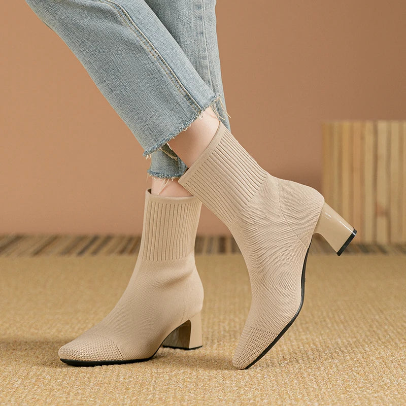Soft Knitted Ankle Boots