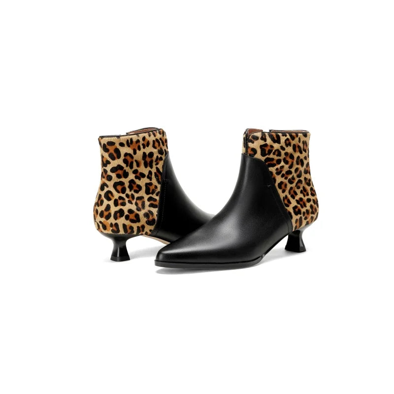 Leopard Whisper Leather Boots