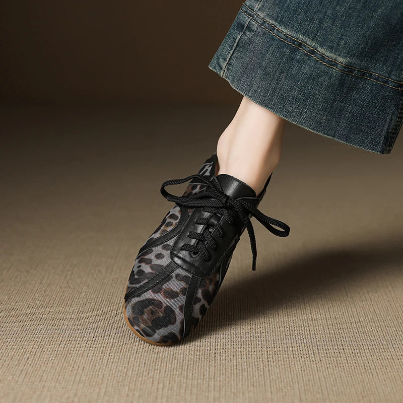 Leopard Mesh Sneakers