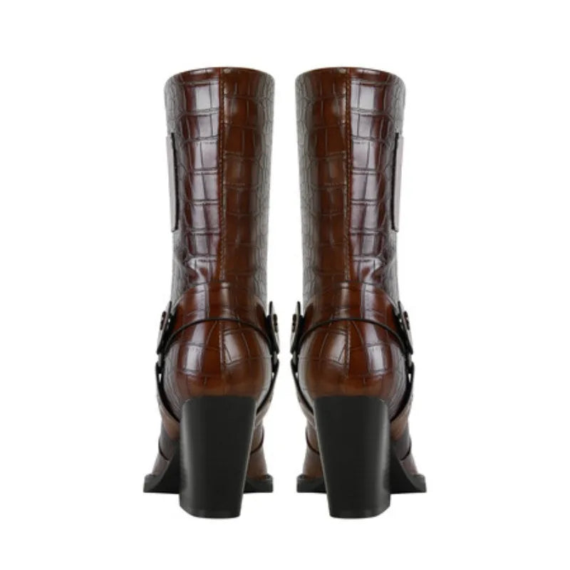 Westline Buckle Ankle Boots