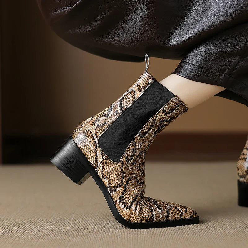 Aspen Snakeskin Leather Boots
