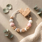 Personalized Wooden Bear Pacifier Clip