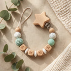 Personalized Wooden Bear Pacifier Clip