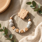 Personalized Wooden Bear Pacifier Clip