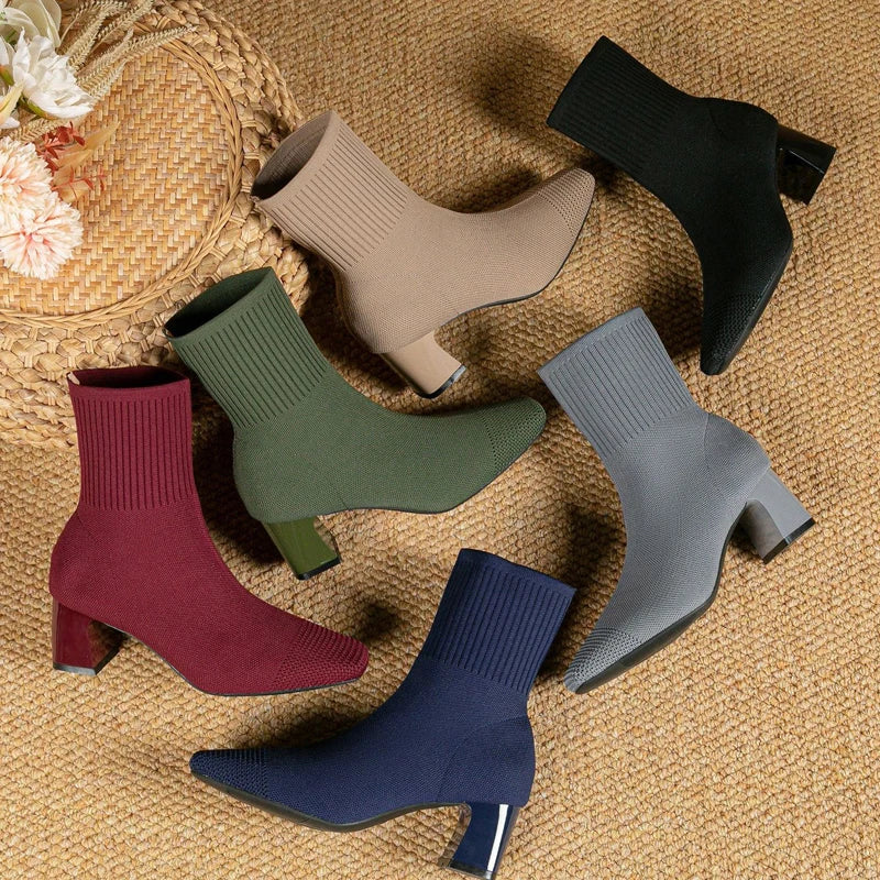 Soft Knitted Ankle Boots