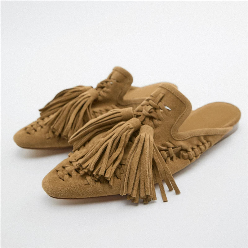 Tassel Fringe Mules
