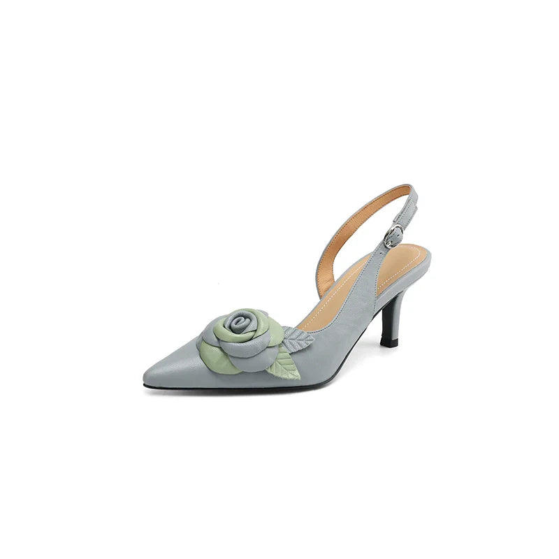 Roselle Bloom Leather Heels