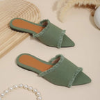 Riviera Denim Slides