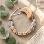 Personalized Wooden Bear Pacifier Clip