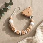 Personalized Wooden Bear Pacifier Clip