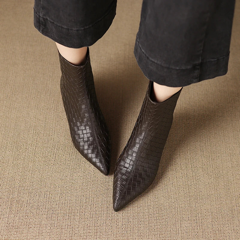 Milano Woven Ankle Boots