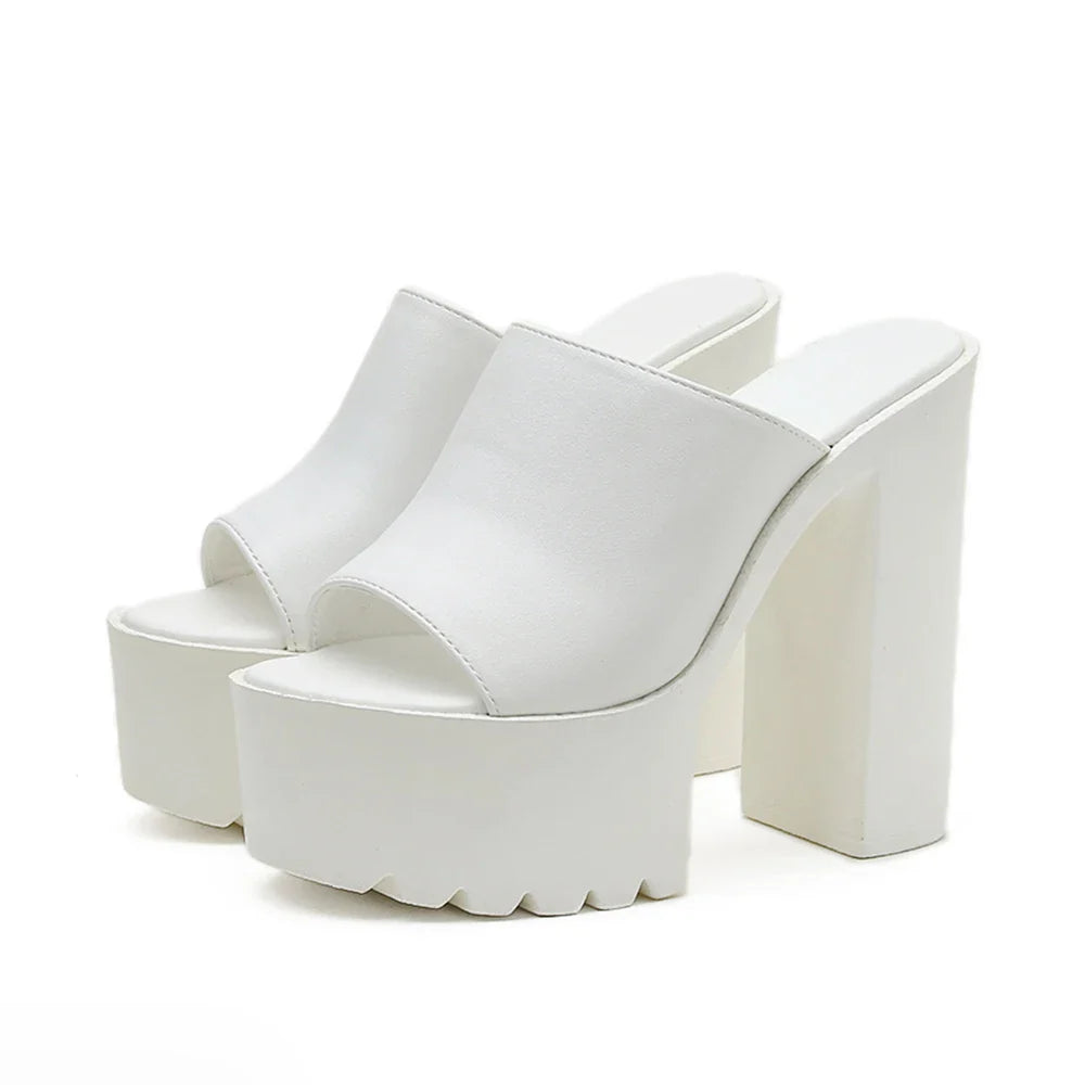 Stella Semi-Shine Wedge Mules