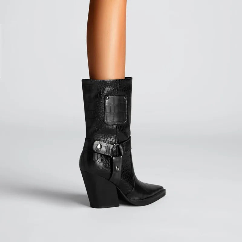 Westline Buckle Ankle Boots