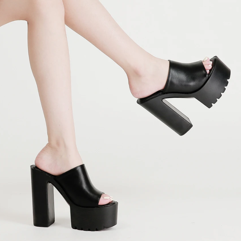 Stella Semi-Shine Wedge Mules