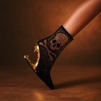 Starlit Wolf Skull Ankle Boots