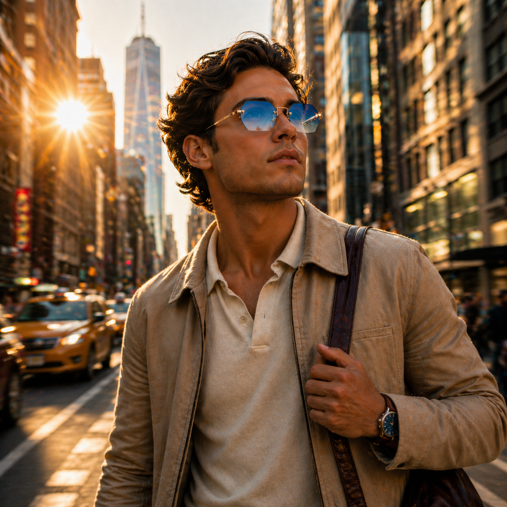 Polygon Rimless Sunglasses