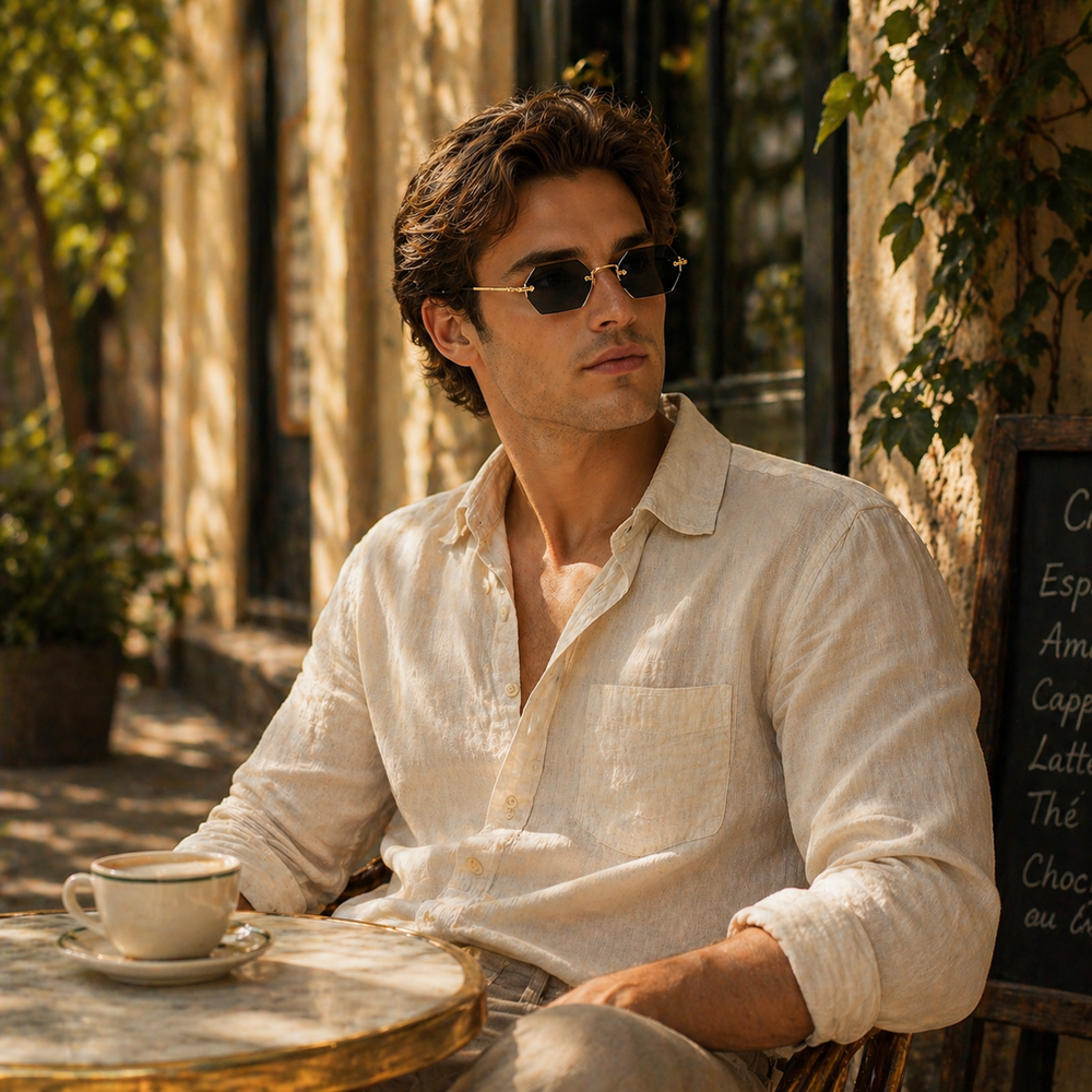 Polygon Rimless Sunglasses