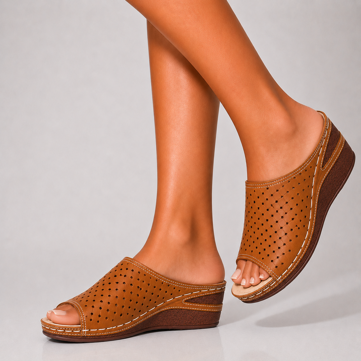 Thea Open-Toe Wedge Sandals