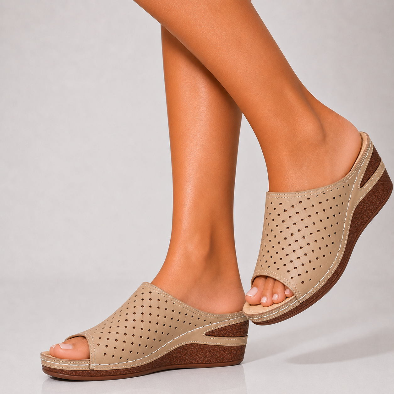 Thea Open-Toe Wedge Sandals