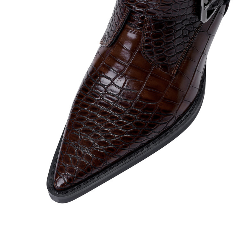Westline Buckle Leather Boots
