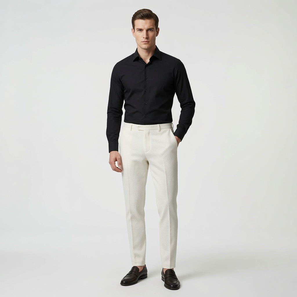 ZURIN Waffle Textured Casual Pants