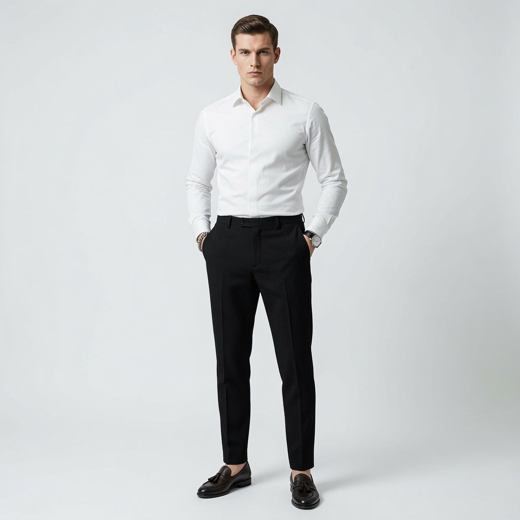 ZURIN Waffle Textured Casual Pants