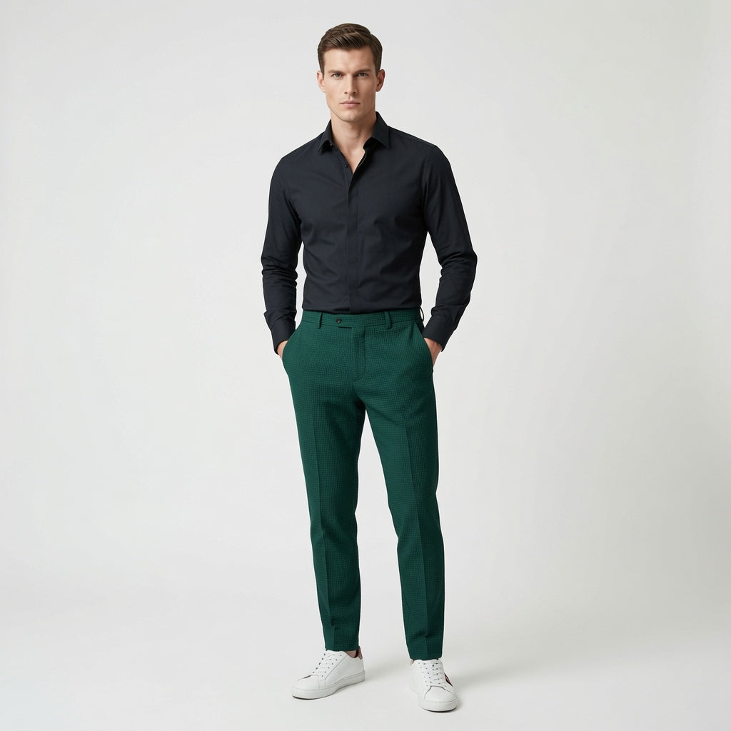 ZURIN Waffle Textured Casual Pants