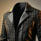 Giorgio Houndstooth Leather Blazer