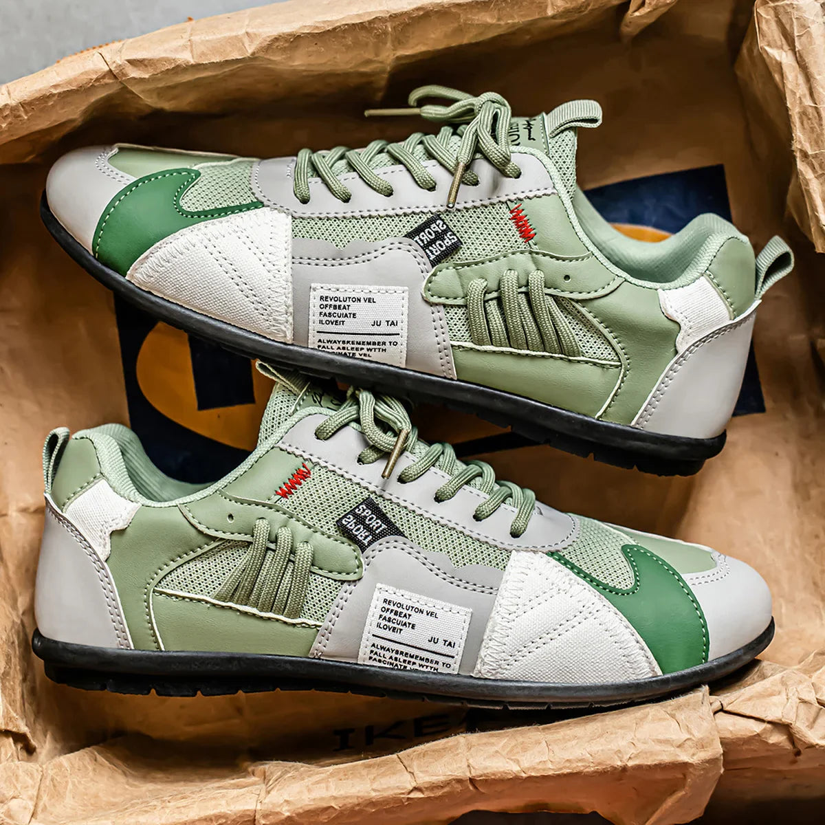 Atlas Racer Sneaker in Green - Side Profile