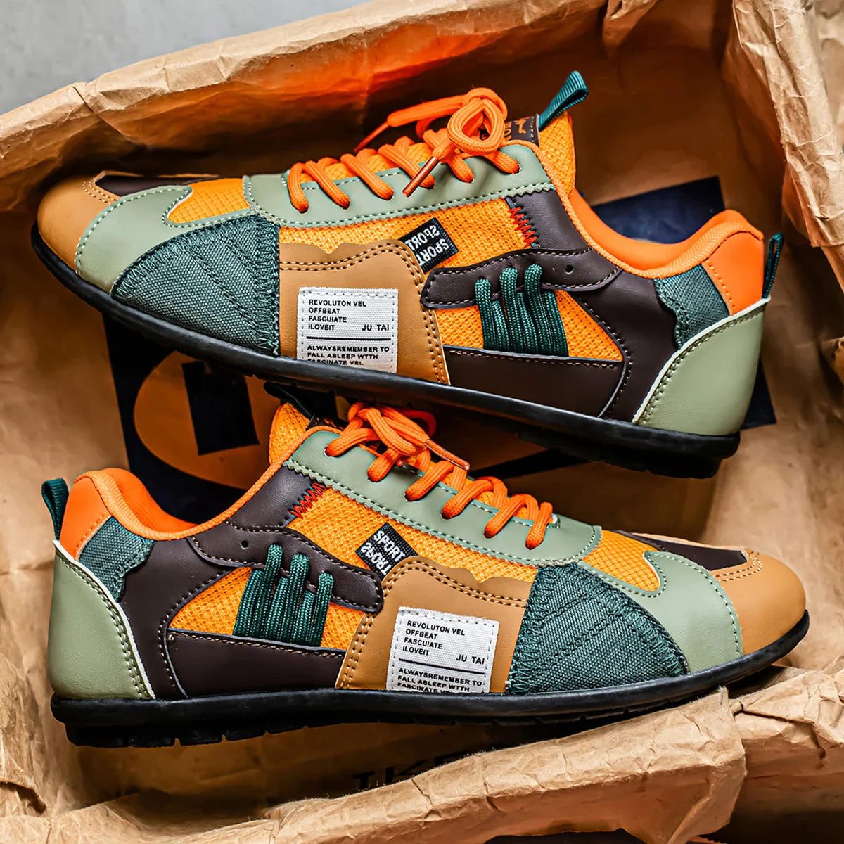 Atlas Racer Sneaker in Orange - Side Profile