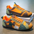 Atlas Racer Sneaker in Orange - Side Profile Stacked