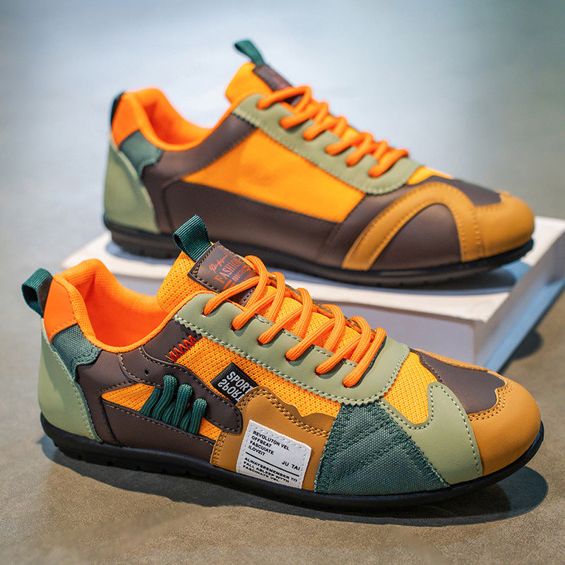 Atlas Racer Sneaker in Orange - Side Profile Stacked